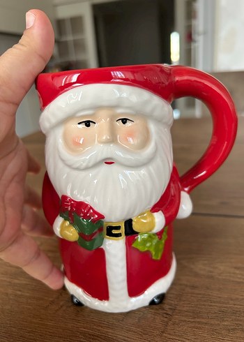 Kırmızı Noel Baba Temalı Seramik Kupa - Görsel 4