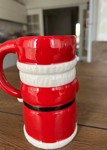 Kırmızı Noel Baba Temalı Seramik Kupa - Görsel 6