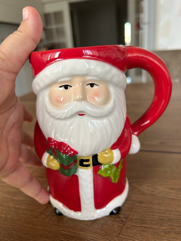 Kırmızı Noel Baba Temalı Seramik Kupa - Görsel 4