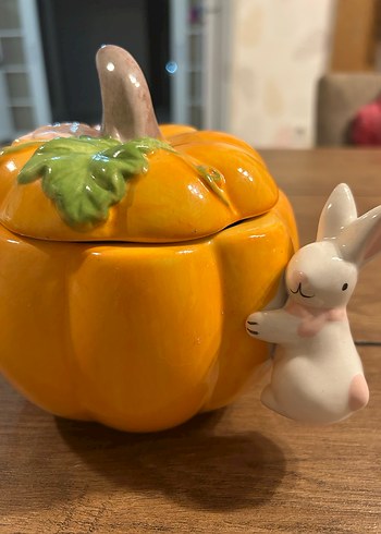 Sarı Kabak ve Tavşan Figürlü Dekoratif Kutu - Görsel 2