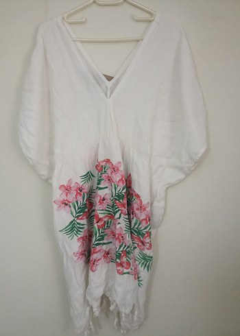 Çiçek Baskılı Bohem plaj elbisesi Tunik - Görsel 5