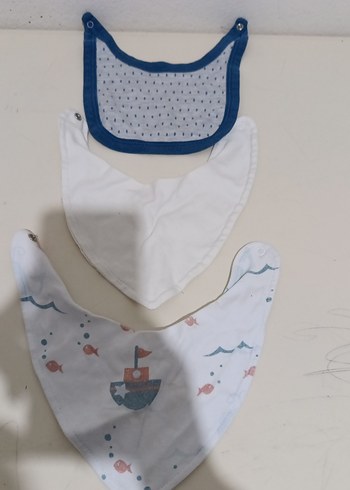 Bebek Önlüğü, Baskılı, Mavi Tonlarında - Görsel 2