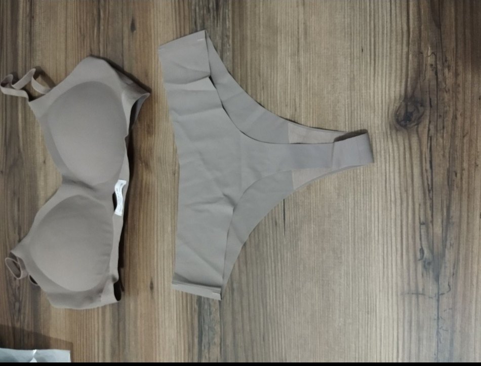 Bej Dikişsiz Midi Spor Sütyen ve Kilot - Görsel 2