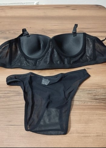 Victoria s Secret Siyah Goth Tarzı Midi Sütyen ve Kilot