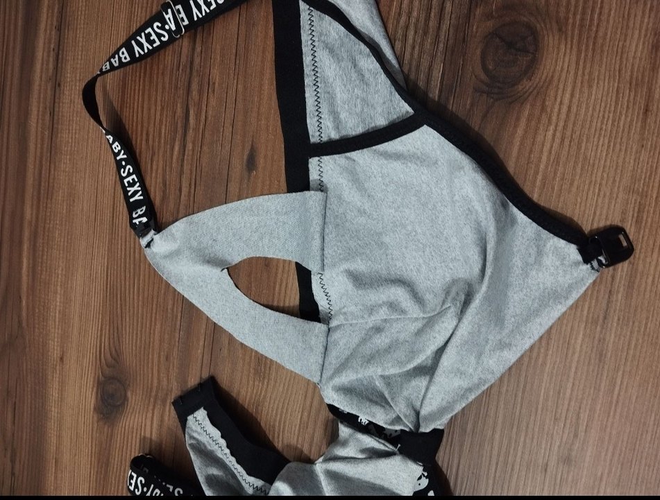 Gri Mini Spor Sütyeni emzirme - Görsel 2