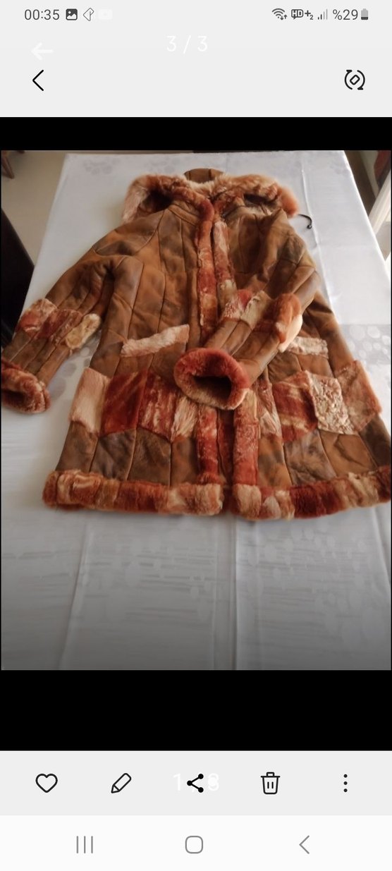 Kahverengi Süet Kürklü Uzun Kadın Kaban gerçek fiyatı 15bin - Görsel 4