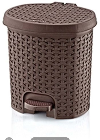 Kahverengi hobby rattan Pedallı tezgah üstü mini çöp kovası