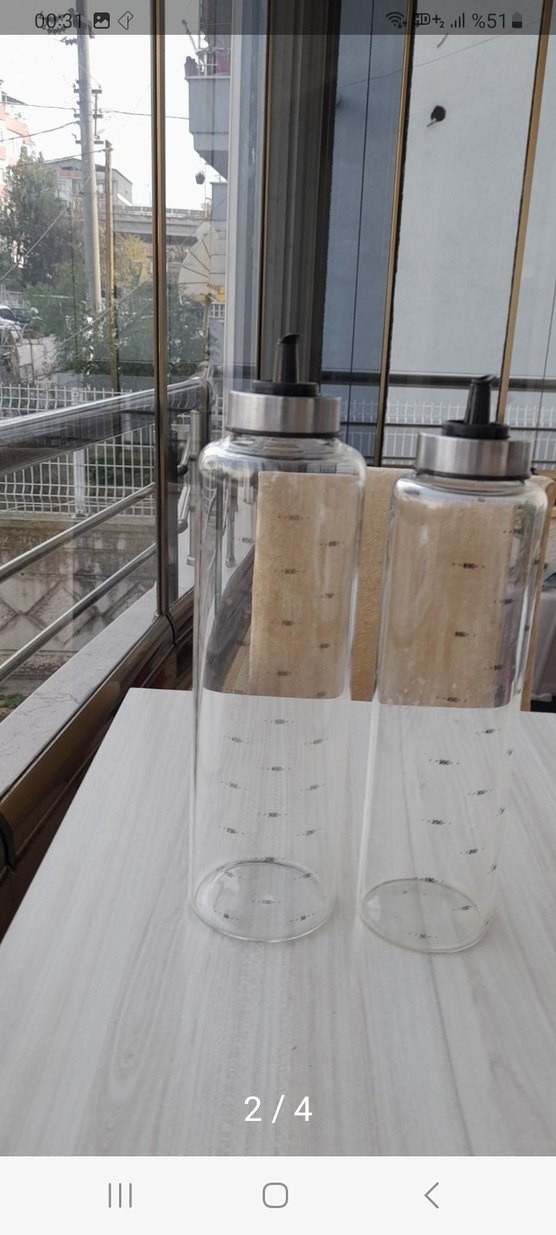 Paslanmaz Kapaklı Şeffaf Yağlık Seti - Görsel 2