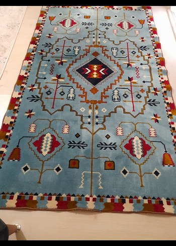 Çok Renkli Nakışlı Geleneksel 40 yıllık antik Halı - Görsel 3