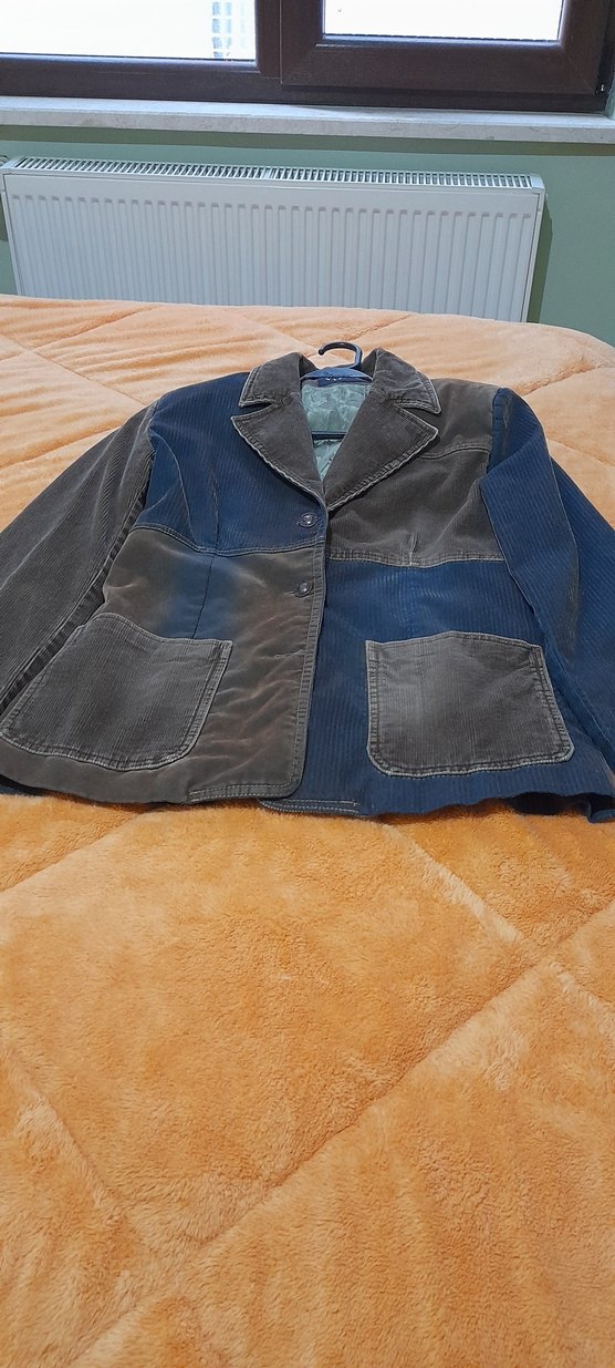 Düğmeli cepli Ceket koyu mavi ve toprak toprak tonları - Görsel 3