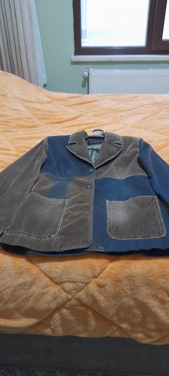 Düğmeli cepli Ceket koyu mavi ve toprak toprak tonları - Görsel 5