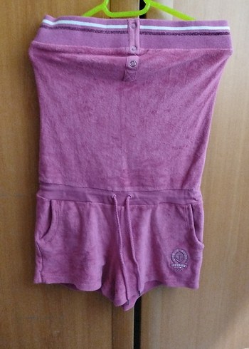 Kadın Pembe Askısız Mini Tulum - Görsel 2