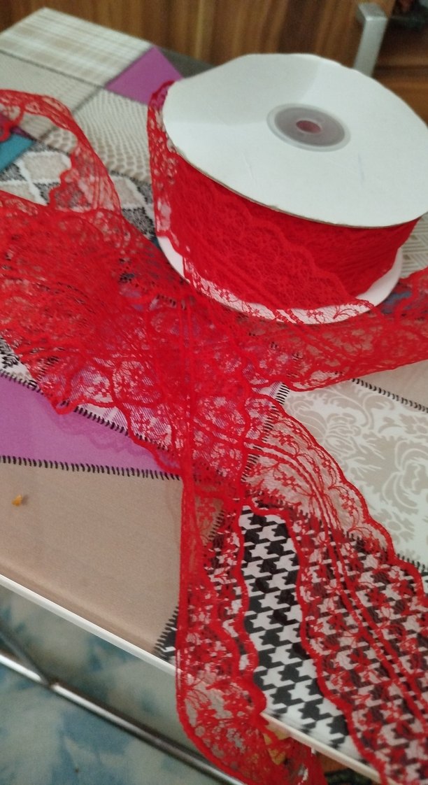 Kırmızı Dantel Kurdele Rulo - Görsel 3