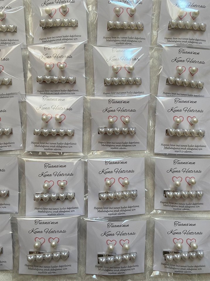 Beyaz İnci Detaylı Kadın Kol Düğmeleri - Görsel 2