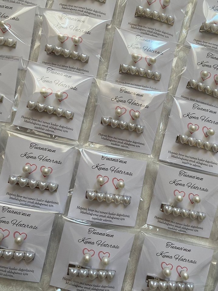 Beyaz İnci Detaylı Kadın Kol Düğmeleri - Görsel 3