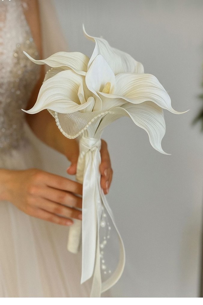 Dantel Detaylı Beyaz Gelin Buketi - Görsel 2