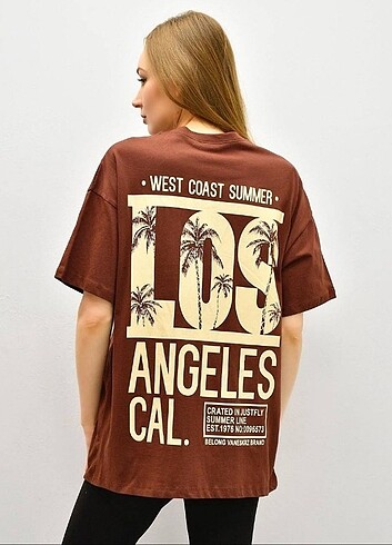 Oversize Ön arka Baskılı unisex tişört 