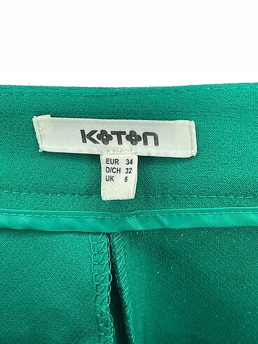 34 Beden yeşil Renk Koton Düz Kesim %70 İndirimli.
