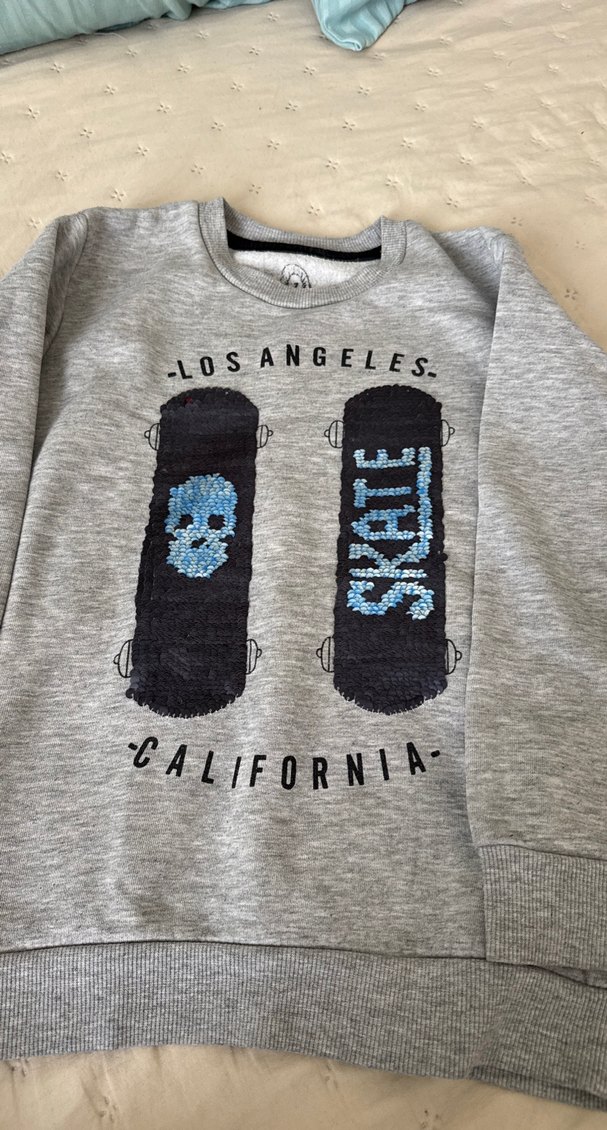 Gri Baskılı Erkek Çocuk Sweatshirt - Görsel 3