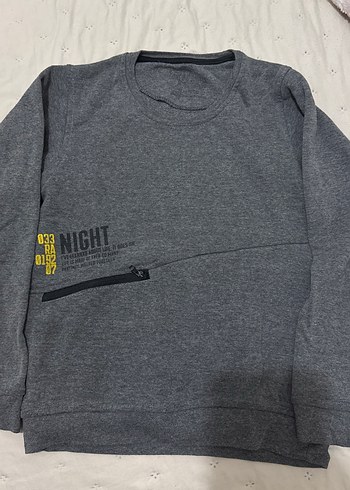 Gri çocuk Sweatshirt Uzun Kollu Fermuarlı - Görsel 2