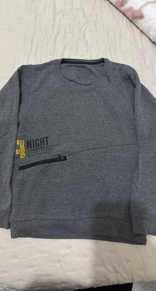 Gri çocuk Sweatshirt Uzun Kollu Fermuarlı - Görsel 2