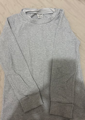 Gri çocuk Uzun Kollu Bisiklet Yaka Kazak - Görsel 2