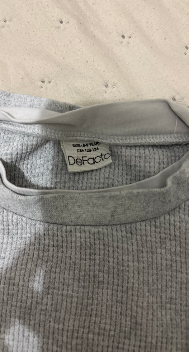 Gri çocuk Uzun Kollu Bisiklet Yaka Kazak - Görsel 3