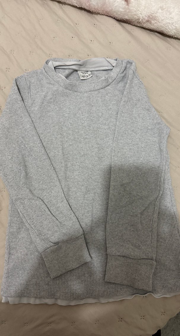 Gri çocuk Uzun Kollu Bisiklet Yaka Kazak - Görsel 2