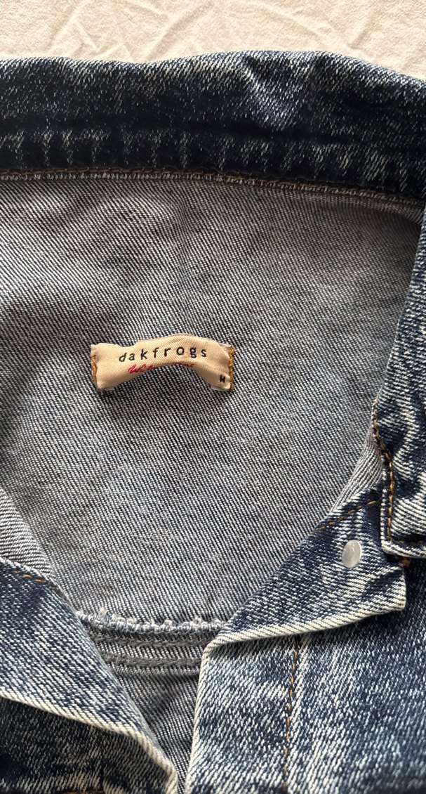 Düğmeli Mavi Denim Kadın Ceket - Görsel 2