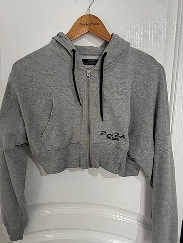 bershka gri kısa hırka