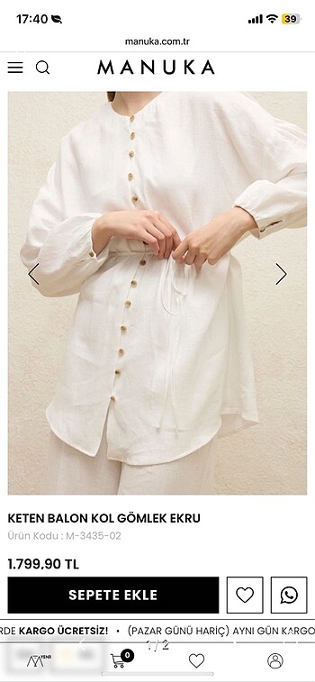 Manuka keten tunik