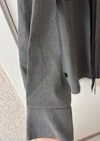 Gri Düğmeli Kadın Ofis Gömleği - Görsel 4