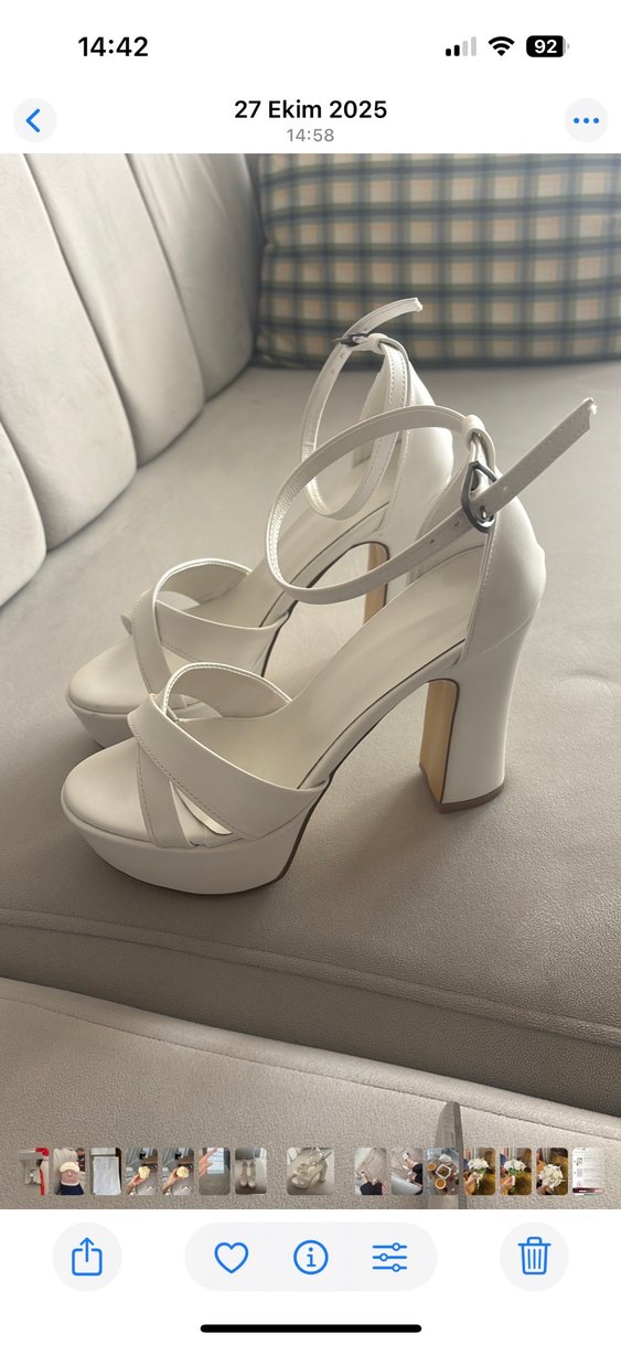 Beyaz Minimalist Stiletto Topuklu Kadın Ayakkabı - Görsel 2