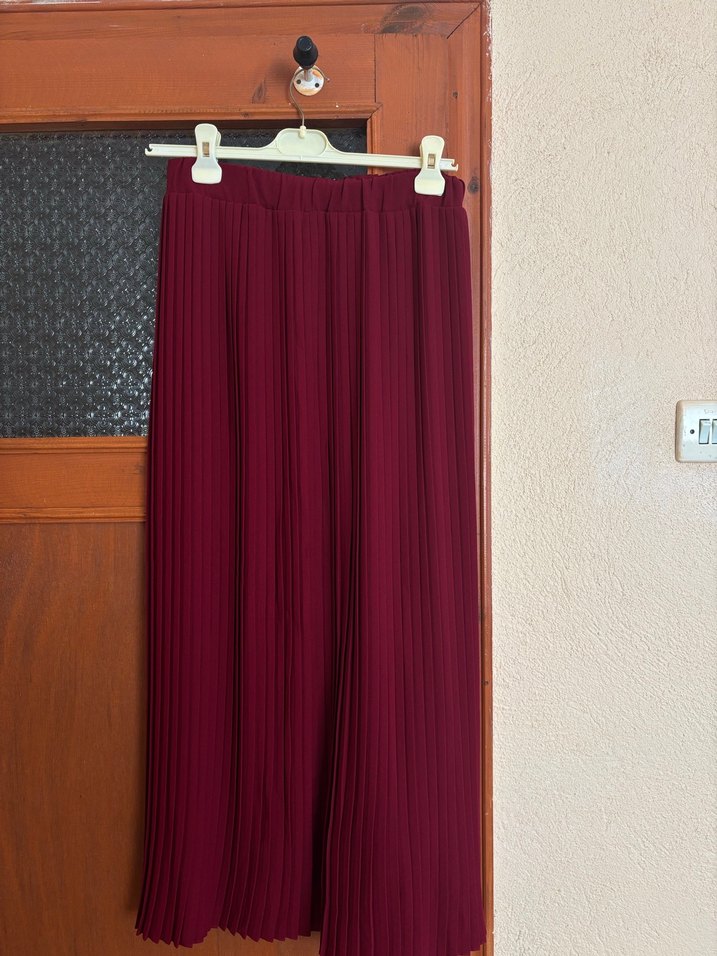 Bordo Uzun Kollu Midi Kadın Tunik - Görsel 4