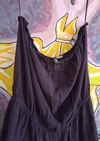 Siyah Askısız Midi Kadın Tulum - Görsel 7