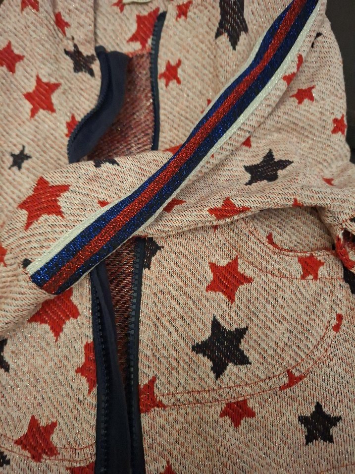 Kapüşonlu kız Çocuk Yıldız Desenli Ceket - Görsel 3