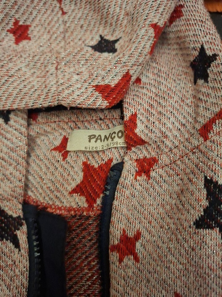 Kapüşonlu kız Çocuk Yıldız Desenli Ceket - Görsel 2