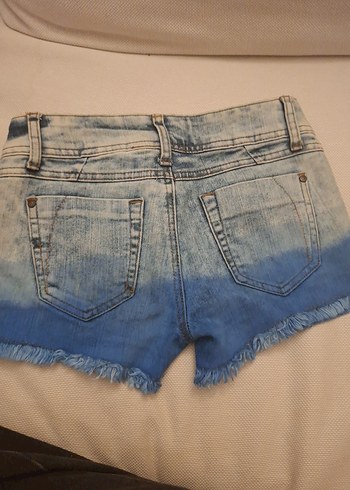 Mavi Bağlamalı Mini Denim Şort - Görsel 4
