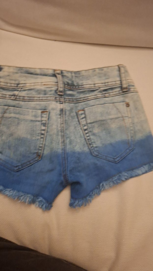 Mavi Bağlamalı Mini Denim Şort - Görsel 3