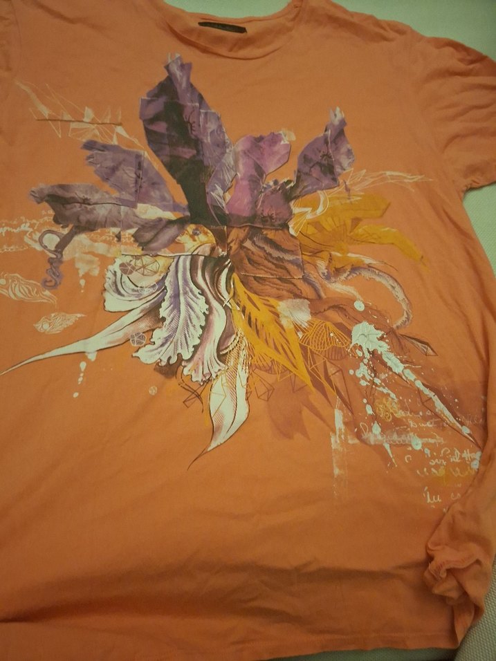 turuncu Baskılı erkek Tişörtü - Görsel 2