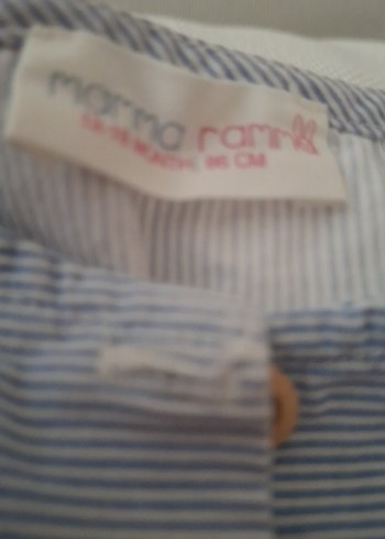 Kız Çocuk Mavi Pamuklu Düğmeli bluz - Görsel 2