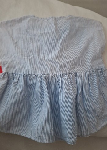 Kız Çocuk Mavi Pamuklu Düğmeli bluz - Görsel 4