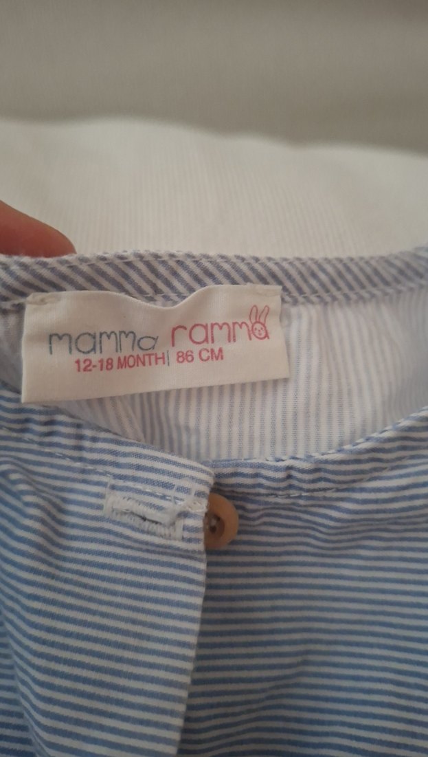 Kız Çocuk Mavi Pamuklu Düğmeli bluz - Görsel 3