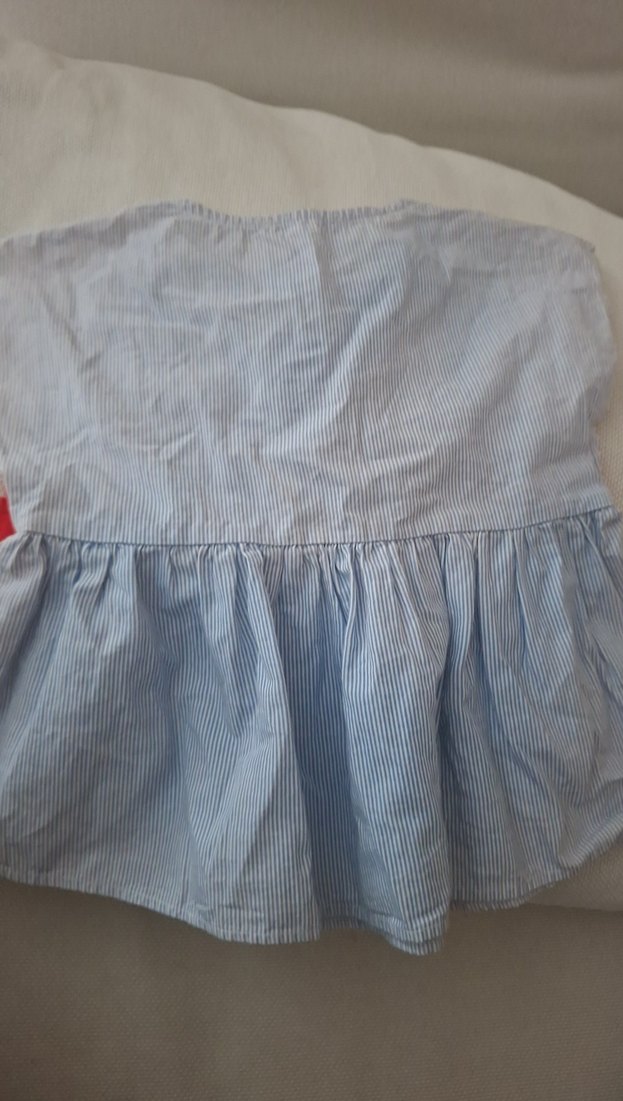 Kız Çocuk Mavi Pamuklu Düğmeli bluz - Görsel 4