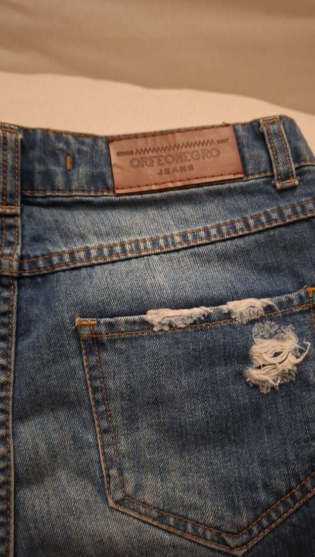 Kadın Mavi Kot Mini Şort - Görsel 4