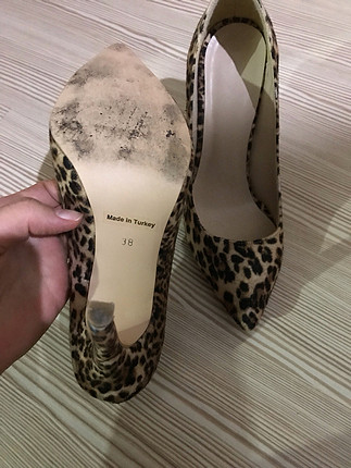 38 Beden Leopar stiletto kumaş
