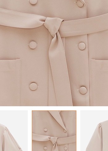 Bej Kemerli Kadın elbise - Görsel 3