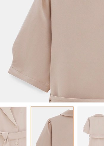 Bej Kemerli Kadın elbise - Görsel 4