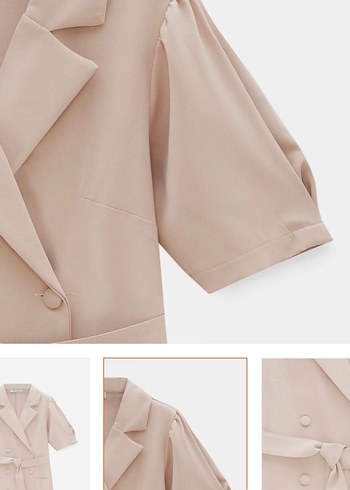 Bej Kemerli Kadın elbise - Görsel 2