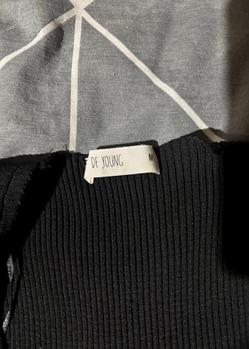 Siyah Triko Halter Yaka Kadın Bluz - Görsel 2